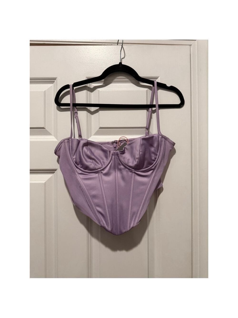 House of CB Lavender Corset Crop Top L - Picture 3 of 5
